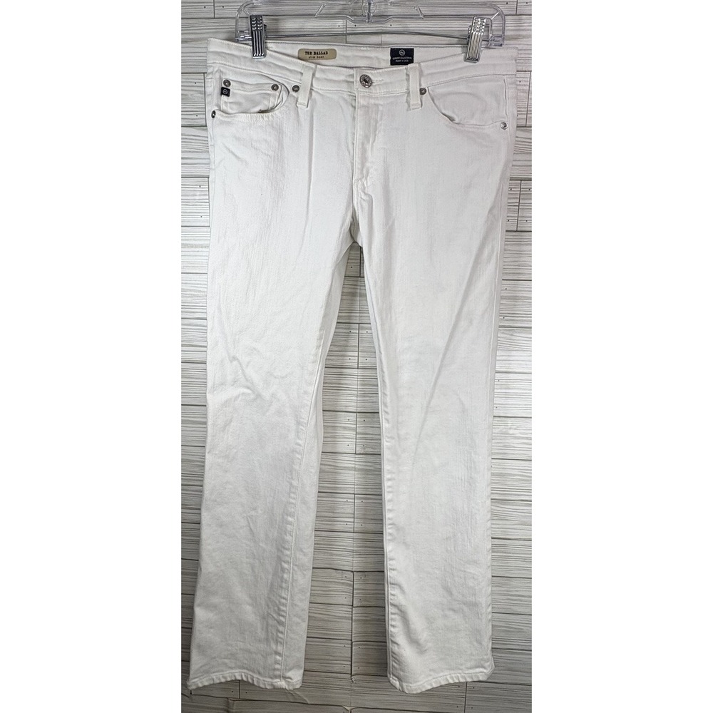 AG Adriano Goldschmied Women's White Denim Jeans The Ballad Slim Boot Cut Sz 29